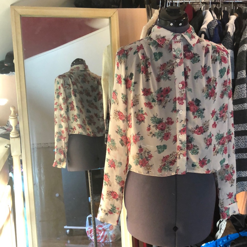 Floral sheer shirt